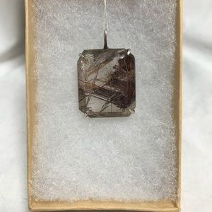 Rutilated Quartz & Silver Pendant